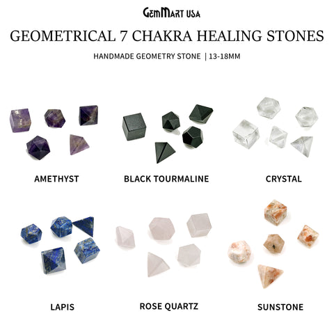 Platonic Sacred Geometry, Chakra Healing Stone, 13-18mm Geometrical Gemstones, Reiki Energy Stones