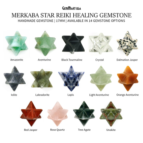 Merkaba Star 17mm Octahedron Metaphysical Crystal Reiki Healing Gemstone