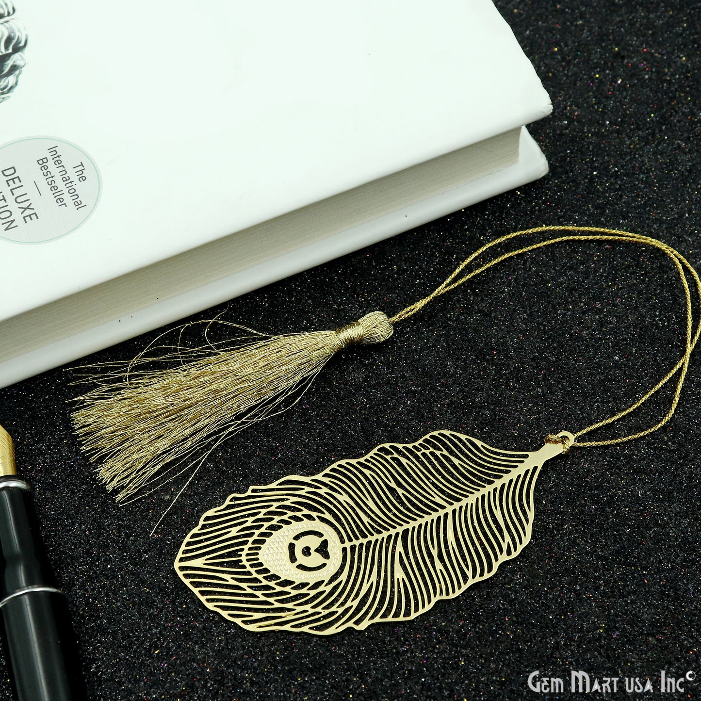 Metal Feather Bookmark With Tassel. Gold Bookmark, Reader Gift, Handmade Bookmark, Page Marker, Aesthetic Gift. 84x36mm