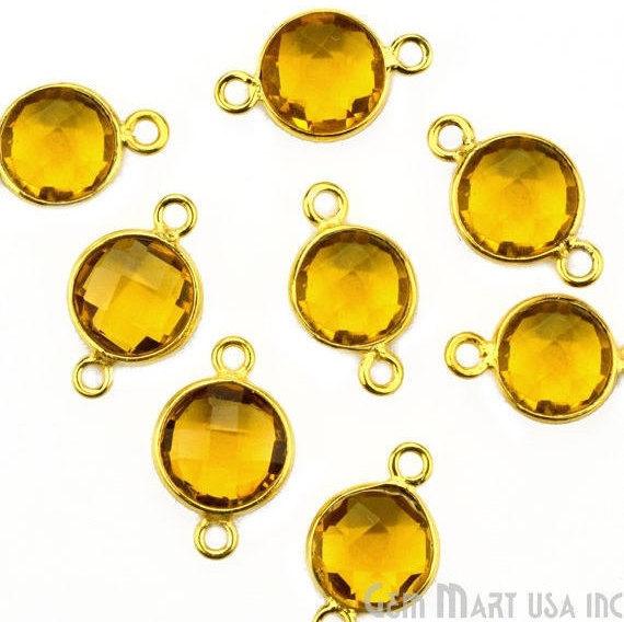 Round 8mm Gold Plated Double Bail Gemstone Connectors (Pick Your Lot Size) - GemMartUSA