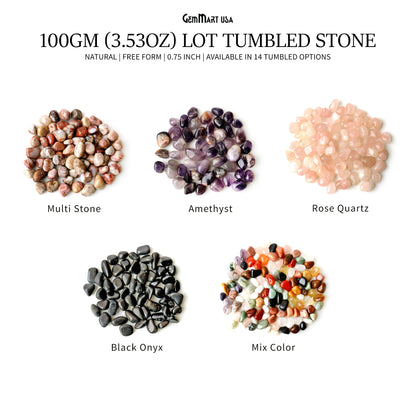 100gm (3.53oz)  Lot Tumbled Stone 0.75 Inch Loose Gemstone Beads