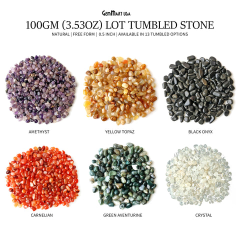 100gm (3.53oz)  Lot Tumbled Stone 0.5 Inch Loose Gemstone Beads