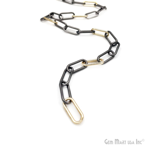 Link Chain Black & Gold Finding Chain 17x14mm Station Rosary Chain