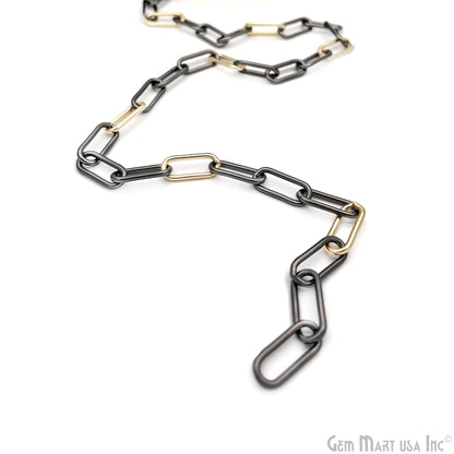 Link Chain Black & Gold Plated Finding Chain 17x14mm Station Rosary Chain