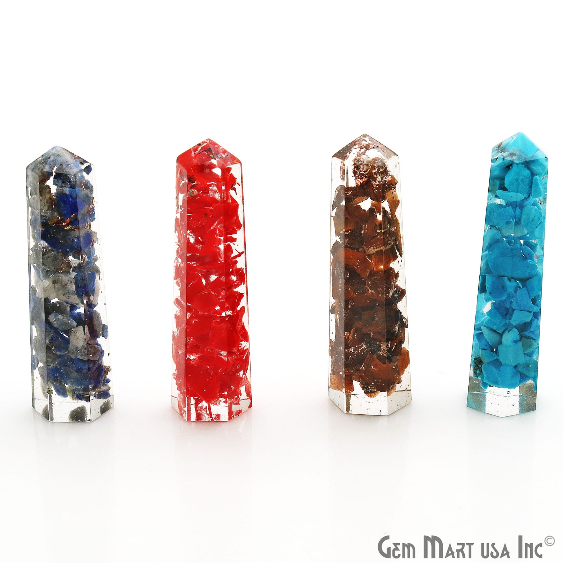 Gemstone Orgonite 35x8mm Pencil Point Pendant (Pick Gemstone) - GemMartUSA