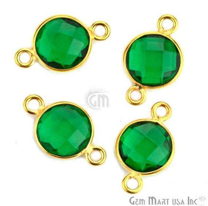 Round 8mm Gold Plated Double Bail Gemstone Connectors (Pick Your Lot Size) - GemMartUSA