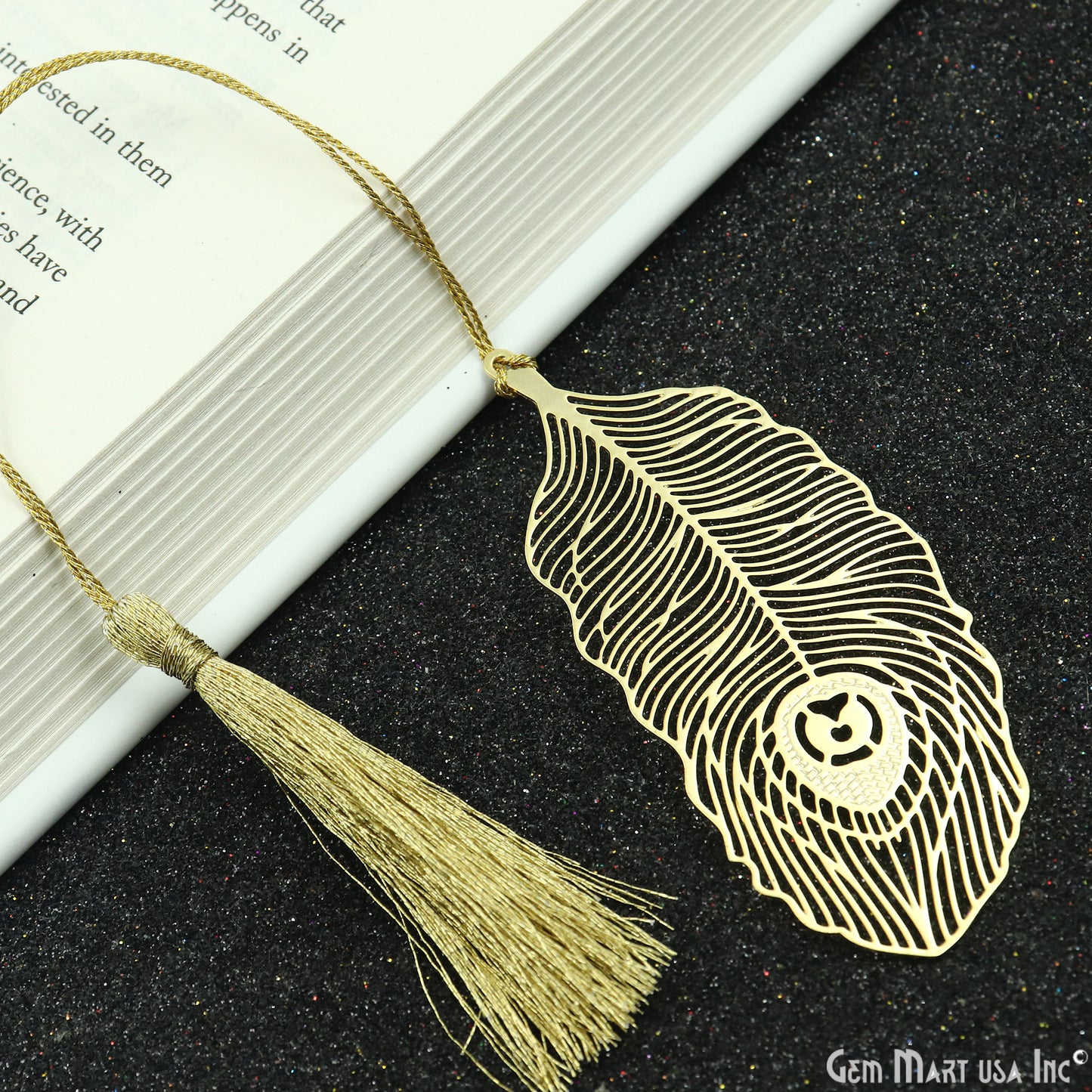 Metal Feather Bookmark With Tassel. Gold Bookmark, Reader Gift, Handmade Bookmark, Page Marker, Aesthetic Gift. 84x36mm