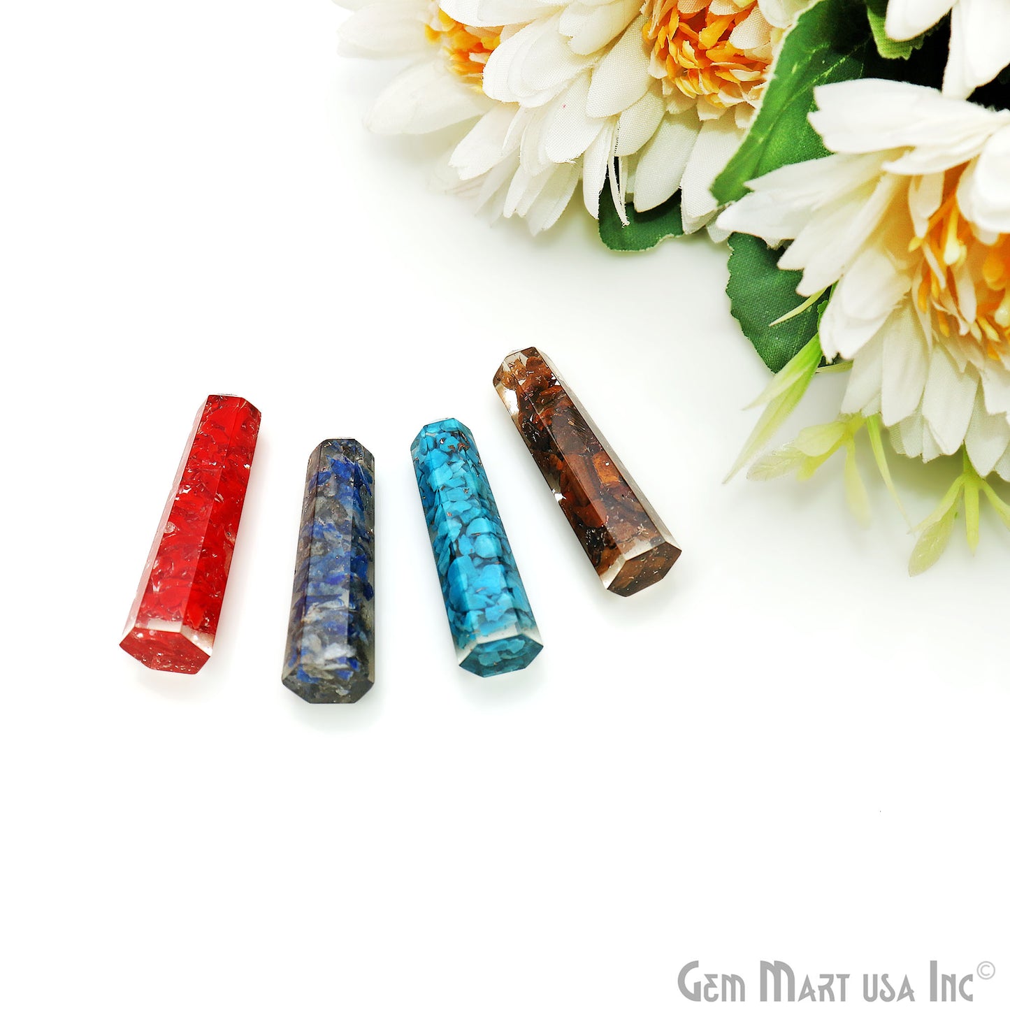 Gemstone Orgonite 35x8mm Pencil Point Pendant (Pick Gemstone) - GemMartUSA