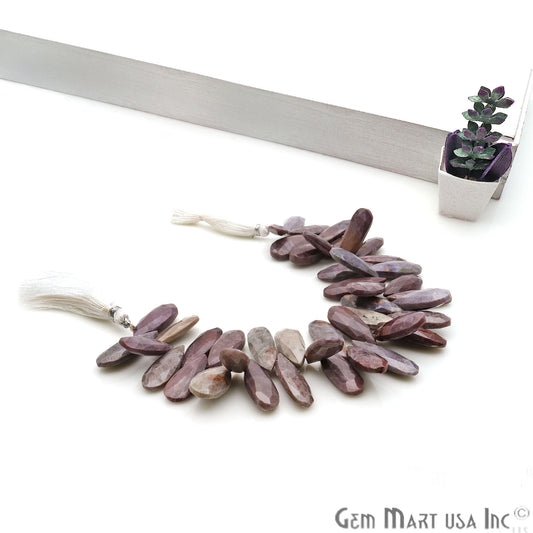 Lavender Quartz Pears 24x10mm Crafting Beads Gemstone Strands 8INCH - GemmartUSA