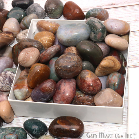 3.53oz Lot Multi Color Tumbled, Reiki Healing, Beach Stone, Wiccan Stone - GemMartUSA