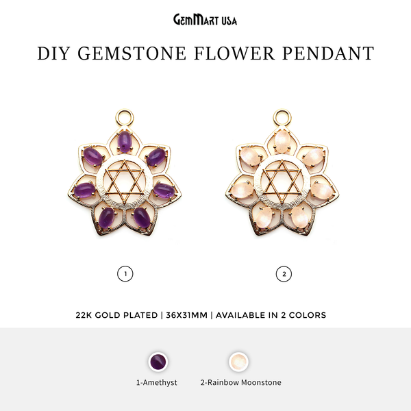 DIY Flower Gemstone 36x31mm...