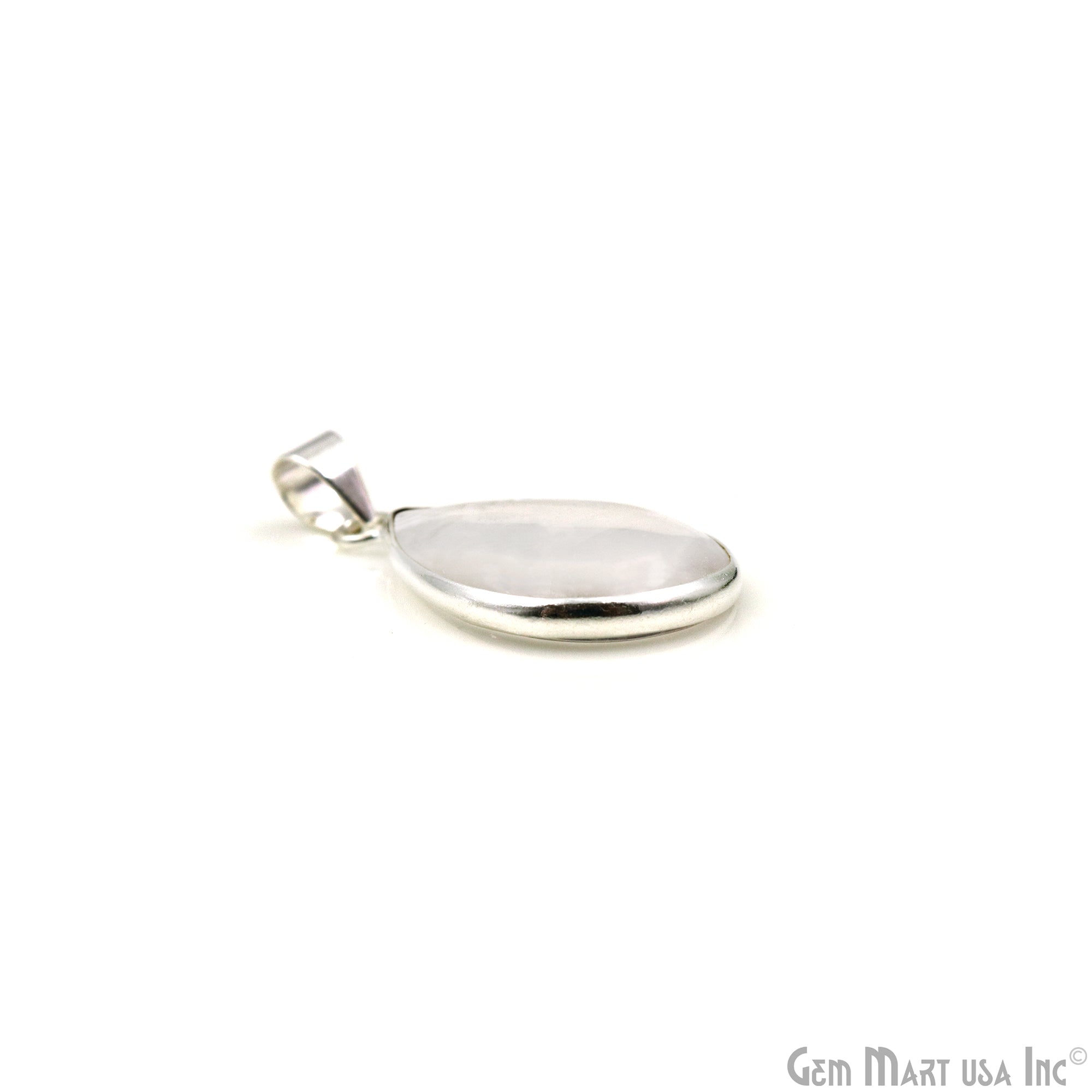 Rose Quartz Gemstone Pears 32x20mm Sterling Silver Necklace Pendant 1PC