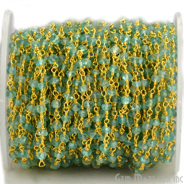 Apatite Faceted Beads Gold...