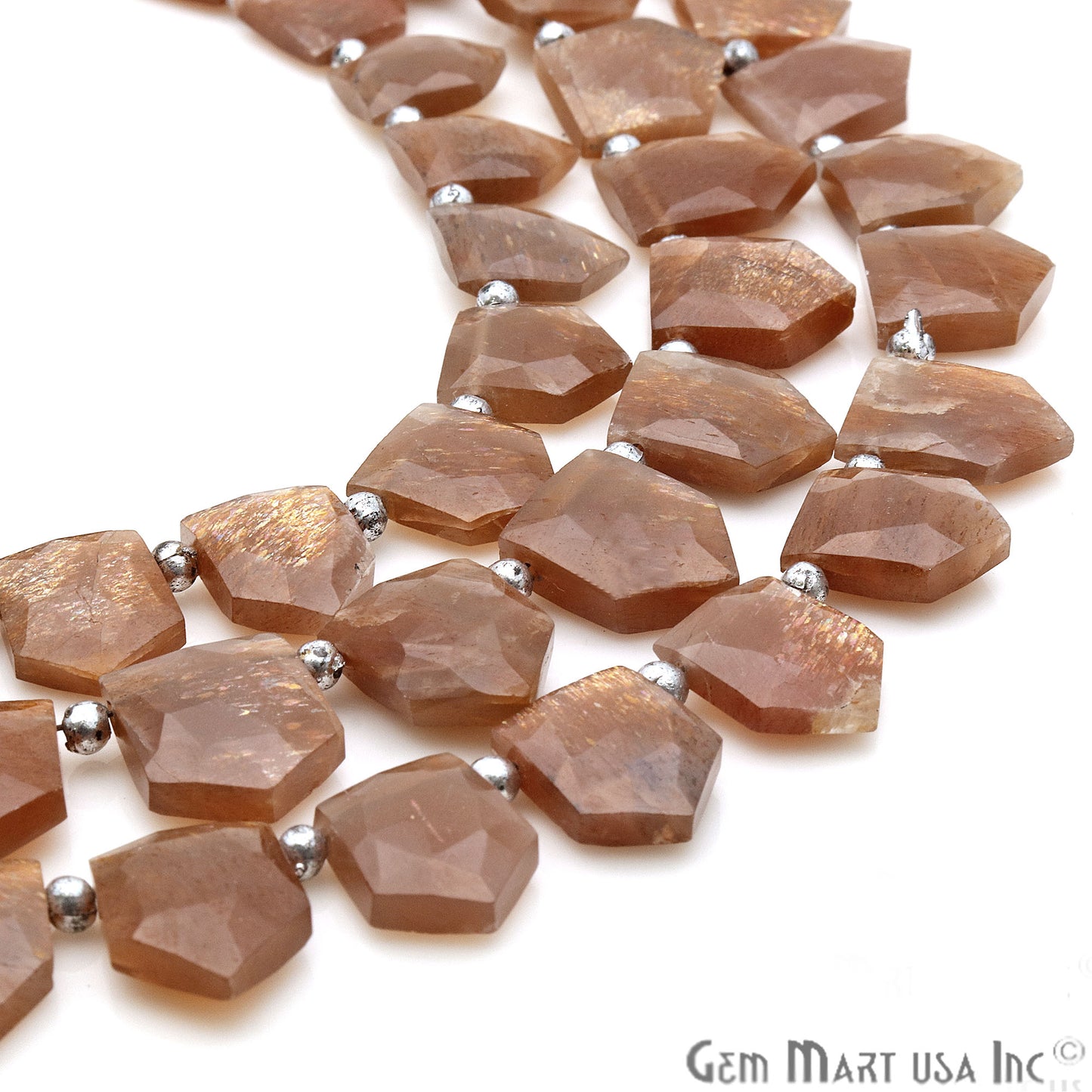 Sunstone Pentagon 15x11mm Crafting Beads Gemstone Strands 8INCH - GemMartUSA