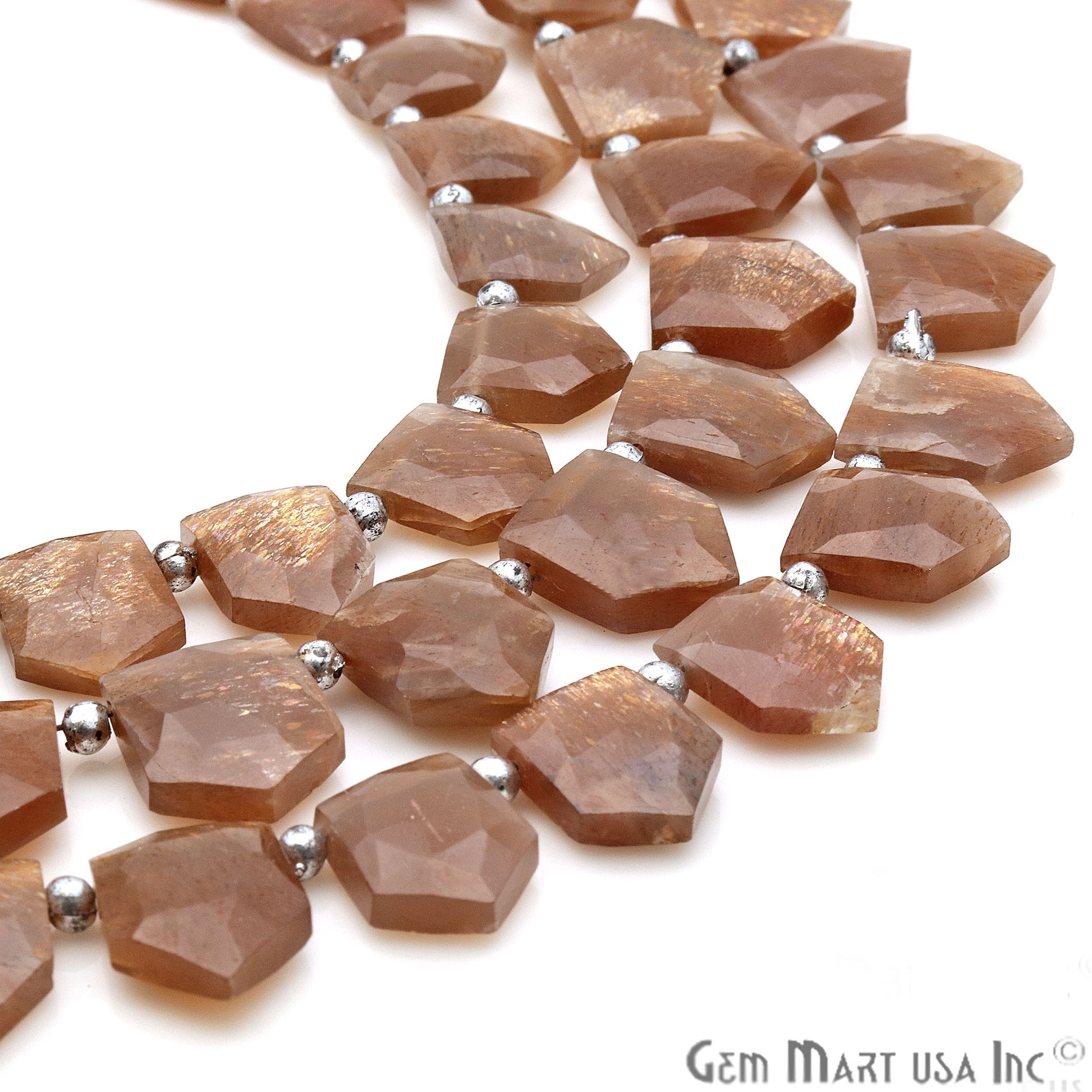 Sunstone Pentagon 15x11mm Crafting Beads Gemstone Strands 8INCH - GemMartUSA