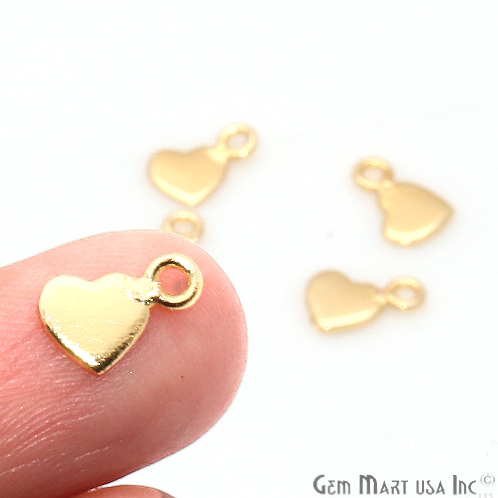 5pc Lot Heart Finding 9x6mm Gold Plated Jewelry Making Charm - GemMartUSA