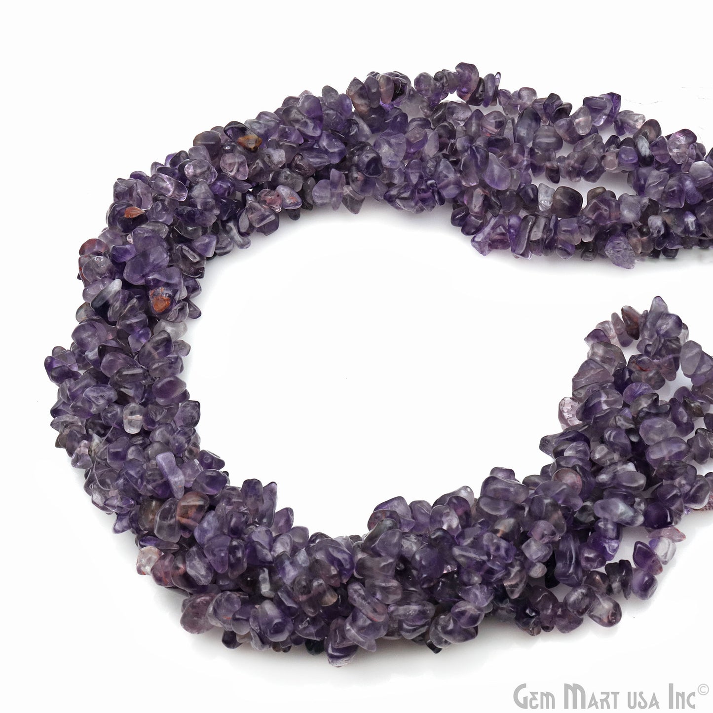 Amethyst Chip Beads, 34 Inch, Natural Chip Strands, Drilled Strung Nugget Beads, 3-7mm, Polished, GemMartUSA (CHAA-70004)