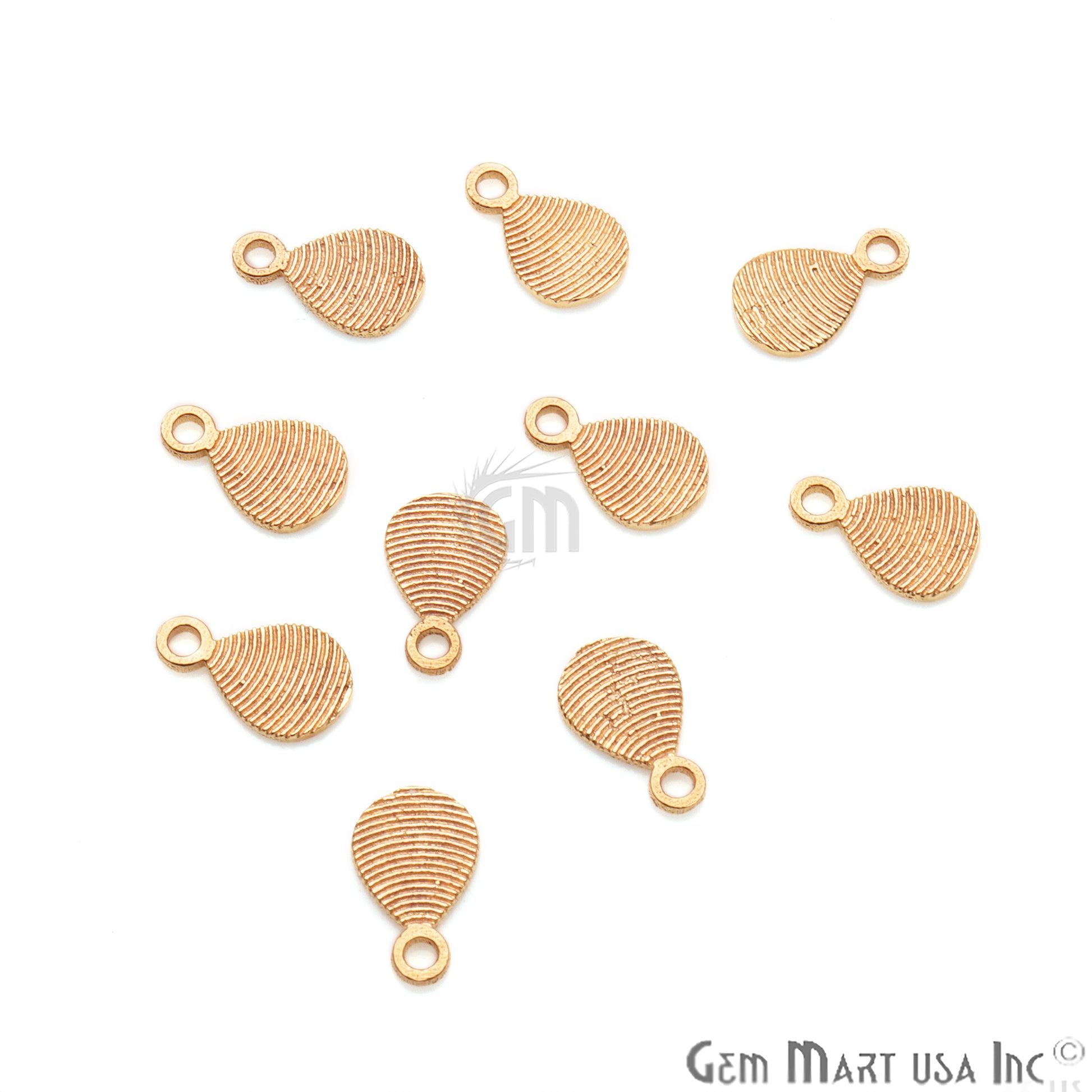 Pears Shape 13x8mm Gold Plated Finding Charm, DIY Jewelry - GemMartUSA