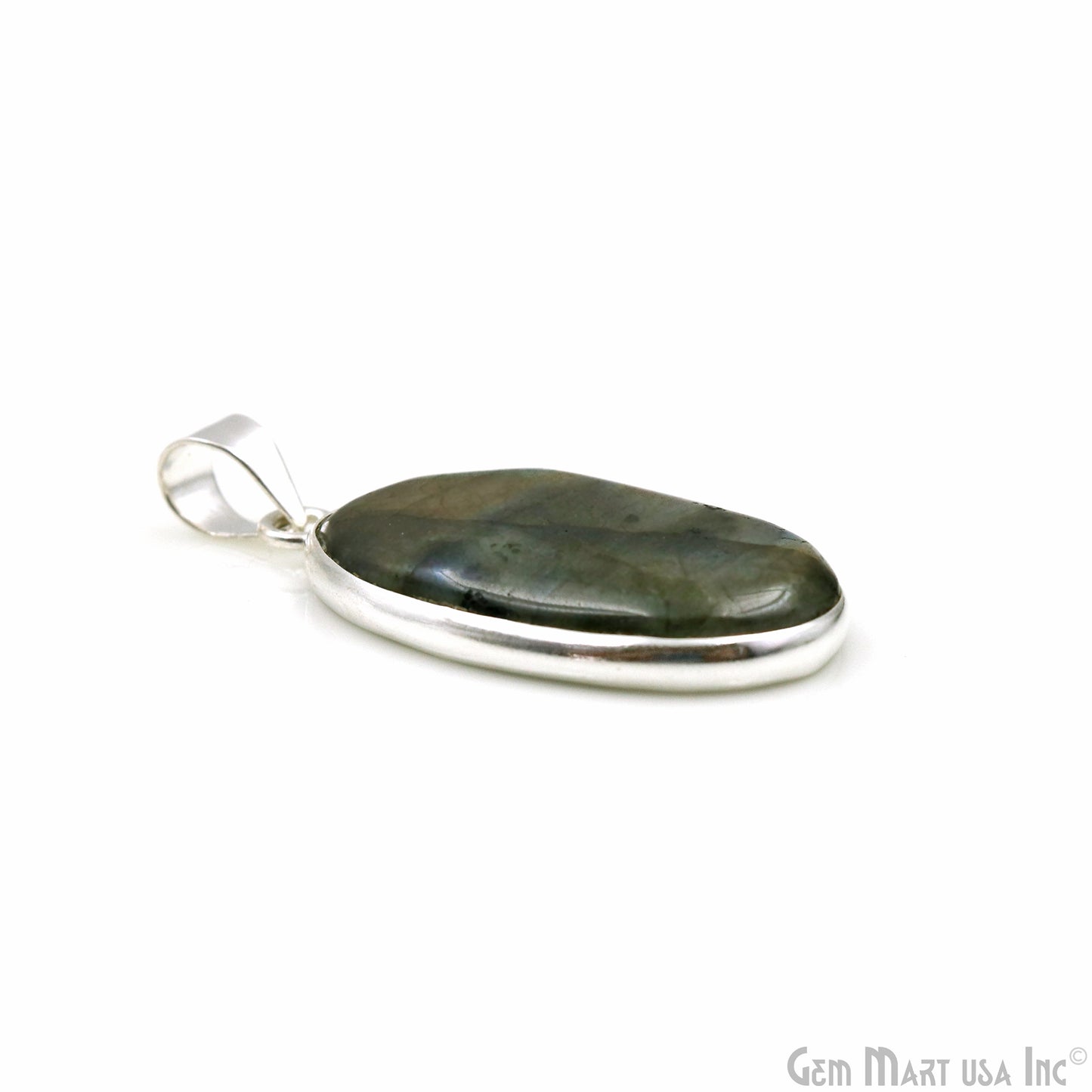 Labradorite Gemstone Oval 35x20mm Sterling Silver Necklace Pendant 1PC