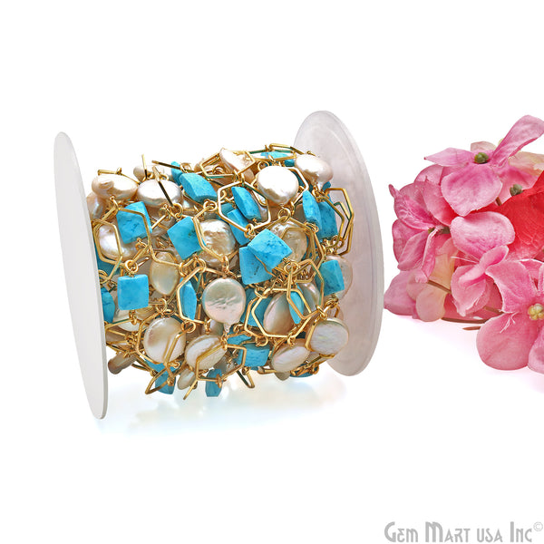 Turquoise & Pearl With...