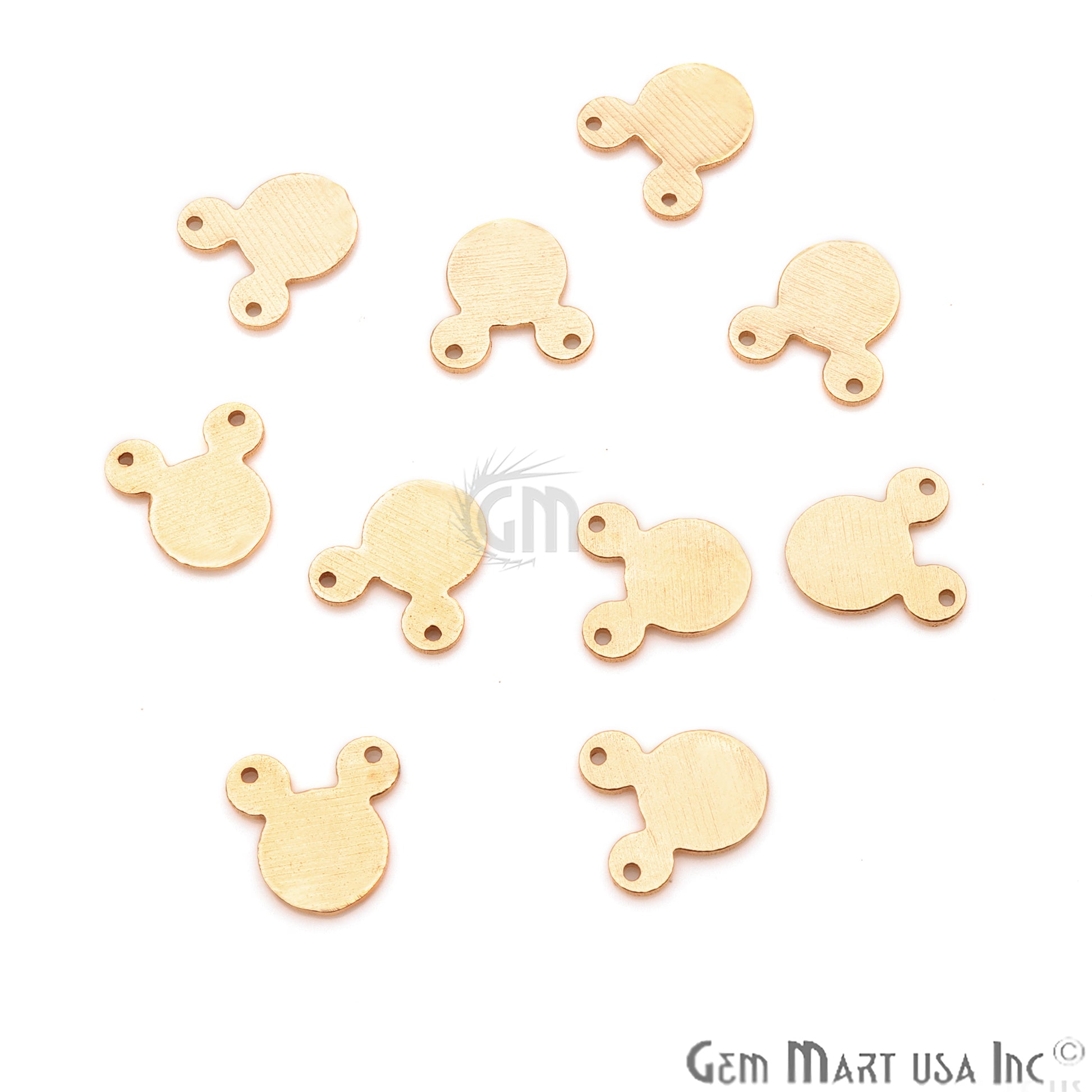 Micky Face Shape 13x10mm Gold Plated Finding Charm, DIY Jewelry - GemMartUSA