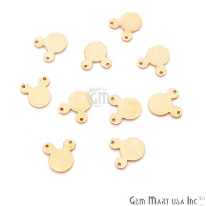 Micky Face Shape 13x10mm Gold Plated Finding Charm, DIY Jewelry - GemMartUSA