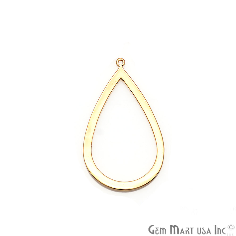 Pear Shape Charm Gold Plated Finding Jewelry Charm - GemMartUSA