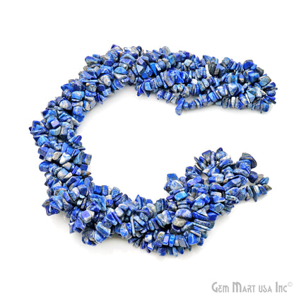 Lapis Chip Beads, 34 Inch, Natural Chip Strands, Drilled Strung Nugget Beads, 7-10mm, Polished, GemMartUSA (CHLP-70004)