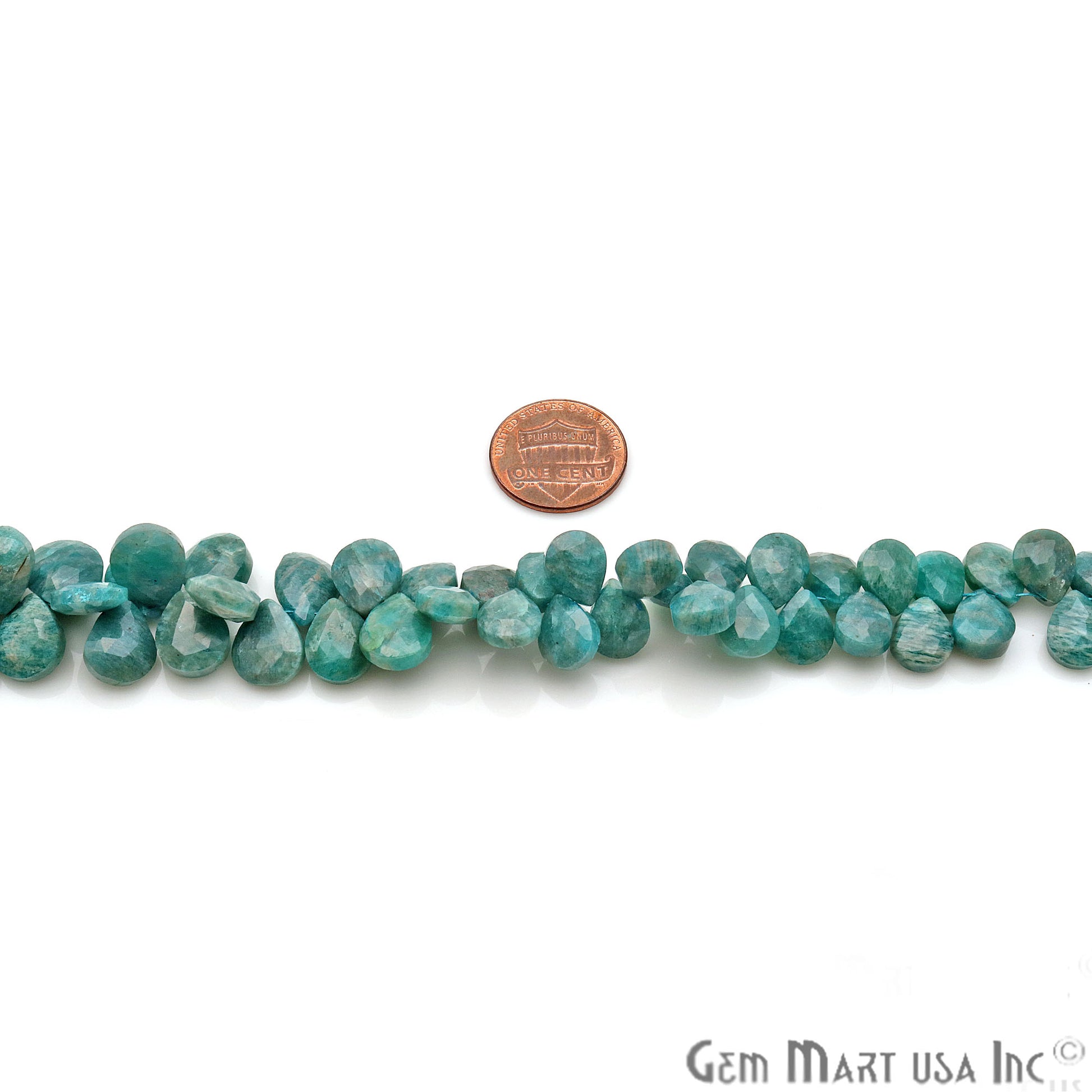 Australian Amazonite Pears 10x8mm Crafting Beads Gemstone Strands 8INCH - GemMartUSA