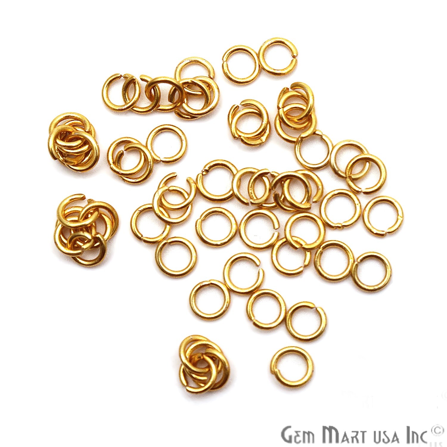 10pc Lot Open Jump Rings 4mm Gold Plated Finding Jewelry Charm - GemMartUSA