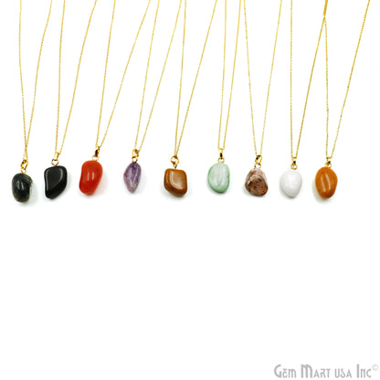 Tumbled Shaped 25x15mm Gold Plated Necklace Chain Pendant 18 Inch