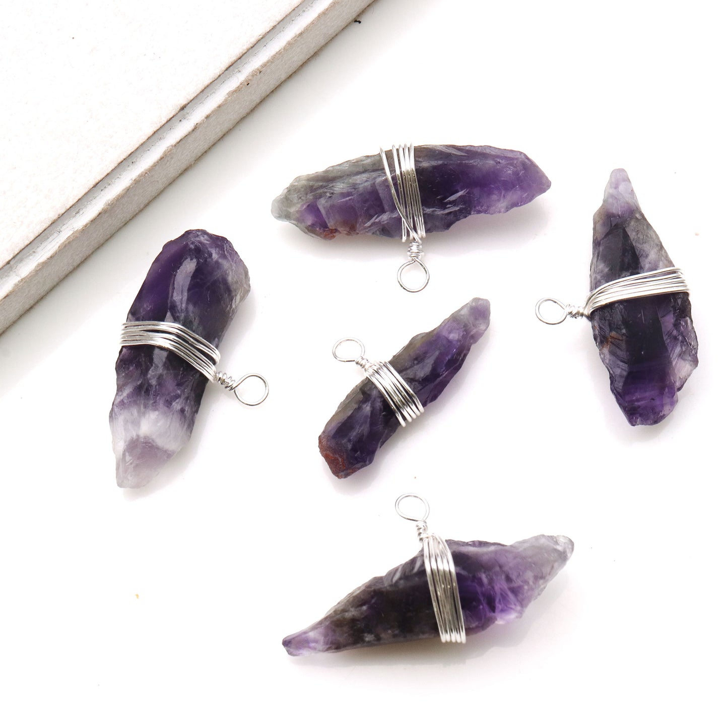 Free Form 30x18mm Silver Wire Wrapped Gemstone Connector