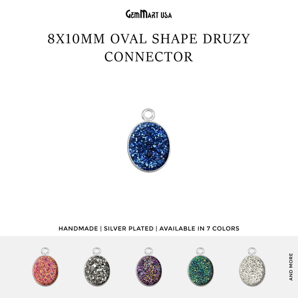 Titanium Druzy 8x10mm Oval...