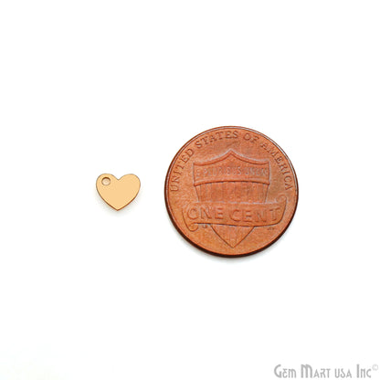 Heart Shape Charms Gold Plated 6.3x5.4mm Finding Laser Jewelry Charm