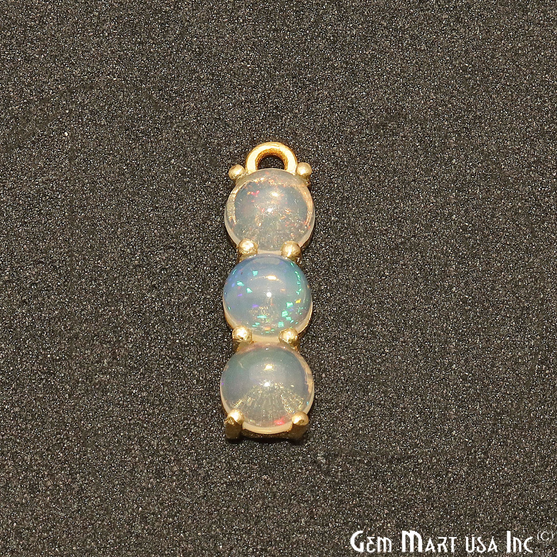 Opal Gemstone 22x6mm Prong Setting Gold Plated Component Connector - GemMartUSA