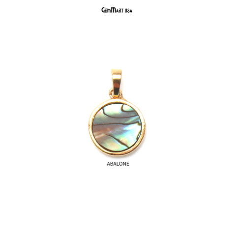 Gemstone Round Shaped Gold Plated Pendant 15x12MM