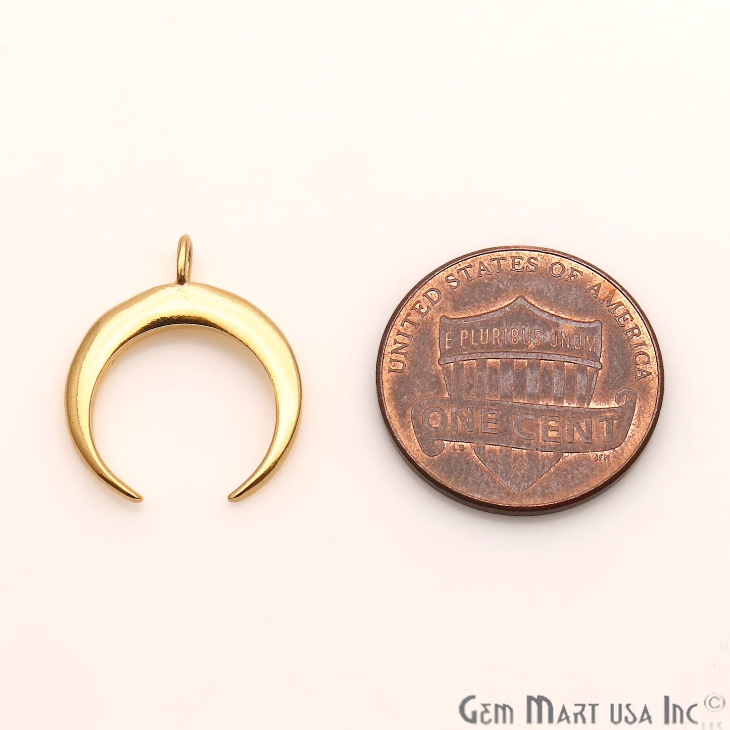 Horn Shape 24x3mm Gold Plated Finding Charm, DIY Jewelry - GemMartUSA