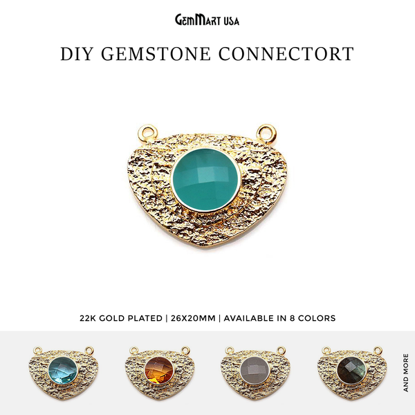 Gemstone Trillion Gold Plated...