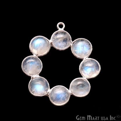 DIY Rainbow Moonstone 32x29mm Single Bail Chandelier Finding Component (Pick Your Metal) - GemMartUSA