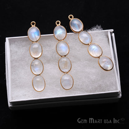 DIY Rainbow Moonstone 43x8mm Single Bail Chandelier Finding Component (Pick Your Metal) - GemMartUSA