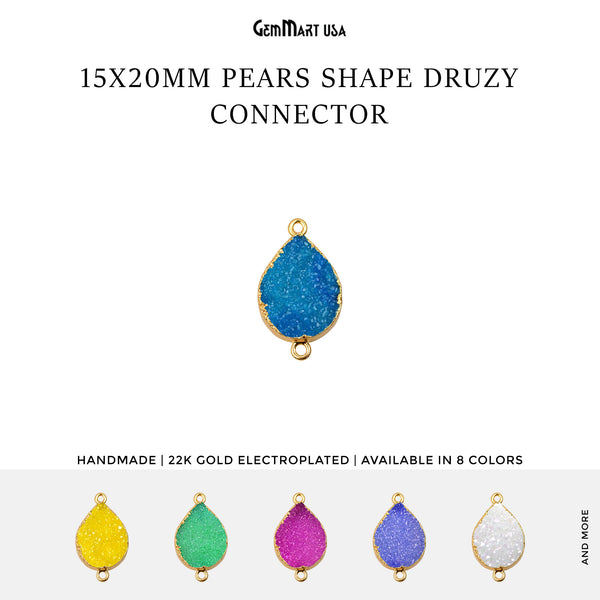 Gold Electroplated Druzy 15x20mm...