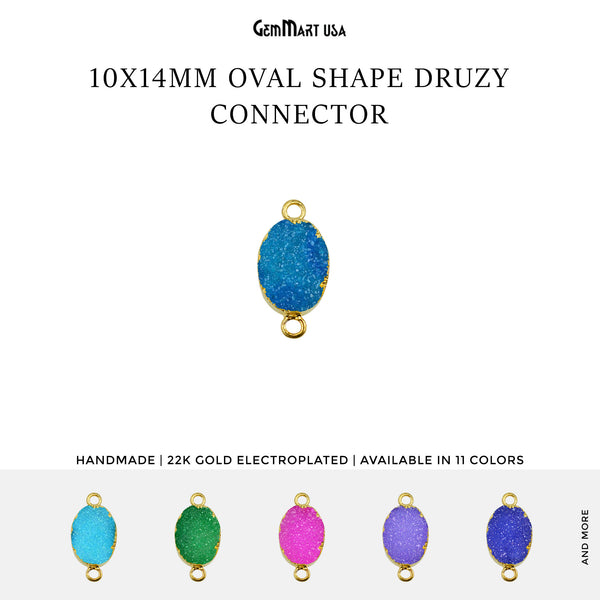 Gold Electroplated Druzy 10x14mm...
