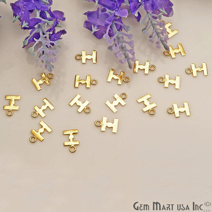 5pc Lot I Alphabet Gold Plated Jewelry Finding, Bracelet Charm, Earring Charm - GemMartUSA