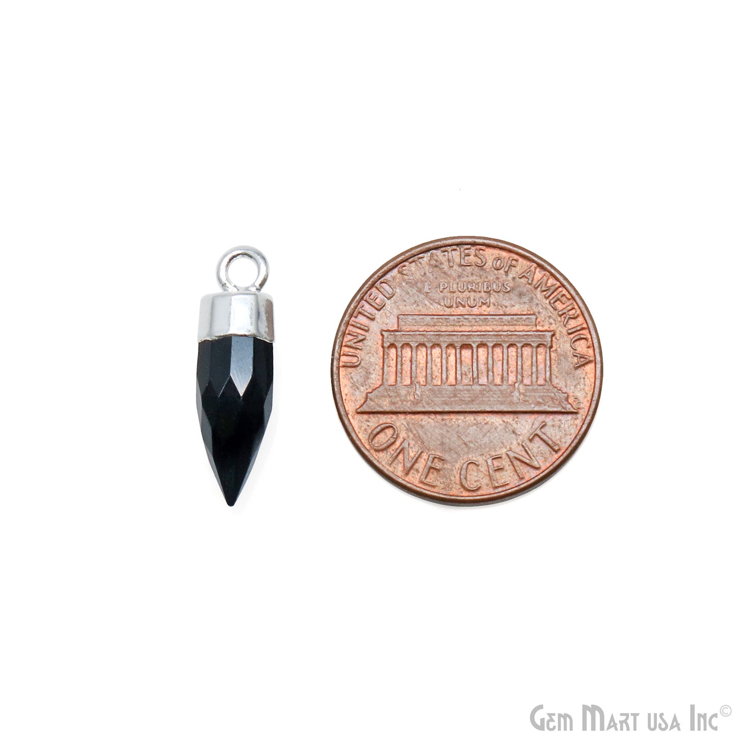 Bullet Shape 17x5mm Silver Electroplated Gemstone Connector