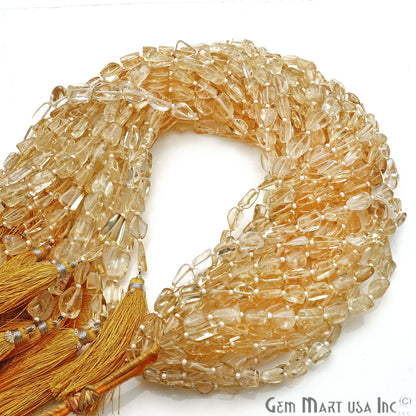 Citrine Free Form 9x7mm Tumble Beads Gemstone Strands - GemMartUSA