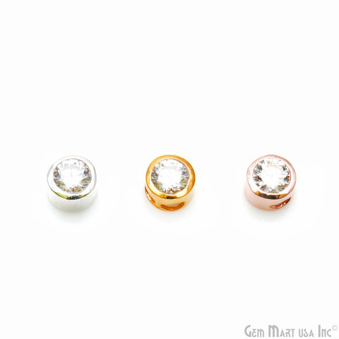 Cubic Zirconia Crystal Round 8mm Jewelry Pendant Charm, Gemstone Bracelet Charm