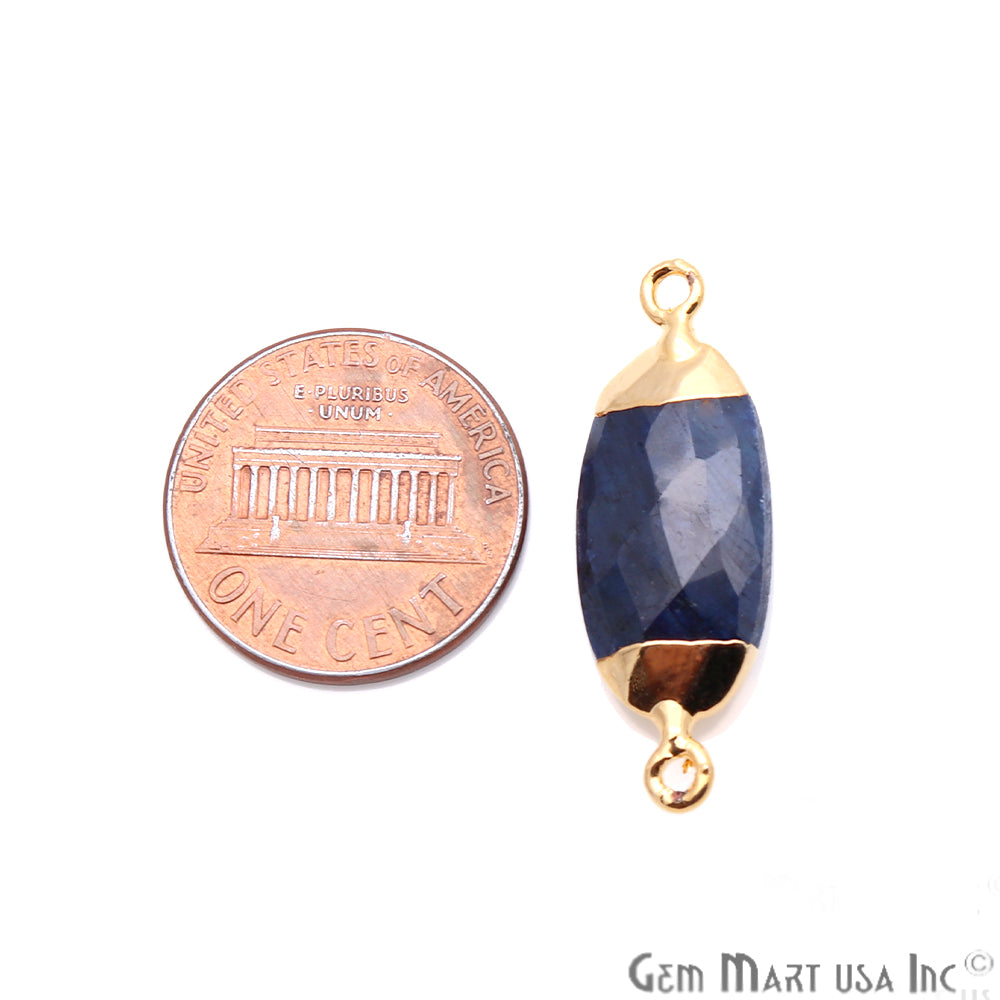 Gold Electroplated 10X20mm Oval Double Bail Gemstone Connector (Pick Your Gemstone) - GemMartUSA