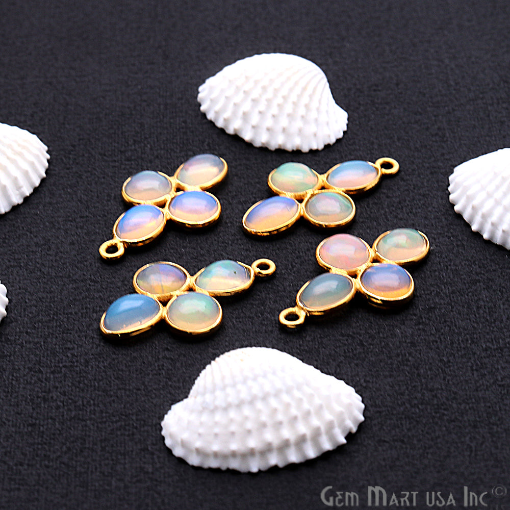 DIY Opal October Birthstone 23x13mm Chandelier Finding Component (Pick Plating) (13095) - GemMartUSA
