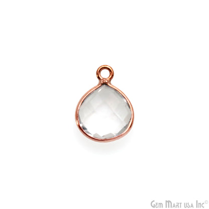 Crystal Heart 10mm Single Point Bail Rose Gold Plated Gemstone Connector