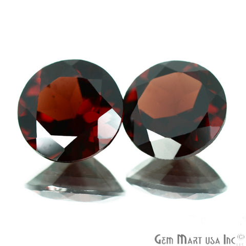 2 Pcs Of Natural Red Garnet Round 9mm AA+ Quality, Amazing Luster, Red Garnet (GT-80036) - GemMartUSA
